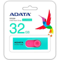 Memoria USB ADATA AUV220-32G-RGNPK, Turquesa/rosa, 32 GB, USB 2.0