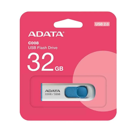 Memoria USB ADATA C008, Color blanco, 32 GB, USB 2.0