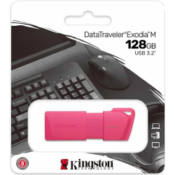 MEMORIA USB KINGSTON DATATRAVELER EXODIA M 128GB 3.2 GEN 1 ROSA NEON