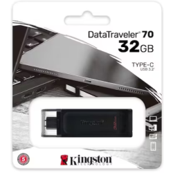 Memoria USB Kingston DataTraveler 70 32GB USB-C Color Negro