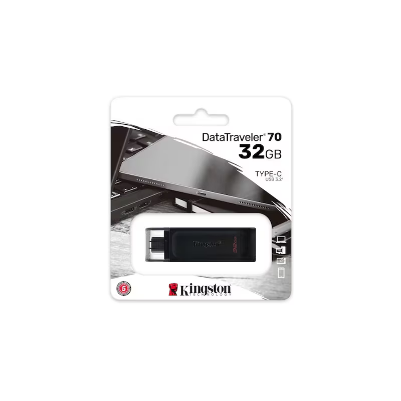 Memoria USB Kingston DataTraveler 70 32GB USB-C Color Negro Memoria USB Kingston DataTraveler 70 32GB USB-C Color Negro