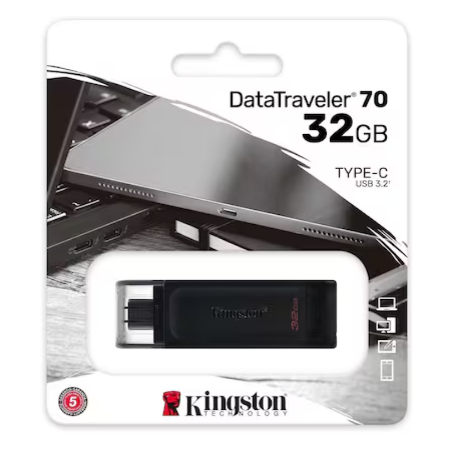 Memoria USB Kingston DataTraveler 70 32GB USB-C Color Negro