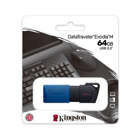 MEMORIA USB KINGSTON DATATRAVELER EXODIA M 64GB 3.2 GEN 1