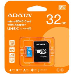 Memoria SD ADATA UHS-I U1 32GB Class 10, 32 GB, 30 MB/s, 10 MB/s, Negro,