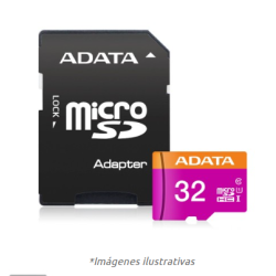 Memoria SD ADATA UHS-I U1 32GB Class 10, 32 GB, 30 MB/s, 10 MB/s, Negro,