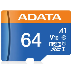 Memoria Micro SD ADATA UHS-I U1, 64 GB, 30 MB/s, 10 MB/s, Negro