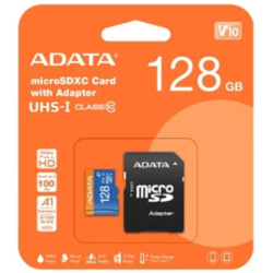 Memoria Micro SD ADATA AUSDX128GUICL10A1-RA1, 128 GB, 100 MB/s, Negro, Clase 10