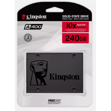 UNIDAD DE ESTADO SOLIDO KINGSTON A400 240GB SATA3 2.5 R. 500MB/S W.350MB/S
