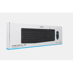 Kit Teclado Estándar y Mouse ACTECK AC-928984 , Estándar, 105 teclas, Negro