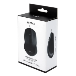 Mouse ACTECK Alámbrico USB 1200 DPI WINDOWS-LINUX Negro OPTIMIZE MH210