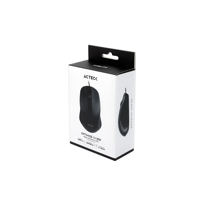 Mouse ACTECK Alámbrico USB 1200 DPI WINDOWS-LINUX Negro OPTIMIZE MH210 Mouse ACTECK Alámbrico USB 1200 DPI WINDOWS-LINUX Negro OPTIMIZE MH210