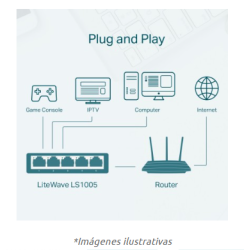 SWITCH DE 8 PUERTOS PARA ESCRITORIO CON TECNOLOGÍA GREEN ETHERNET PLUG AND PLAY TP-LINK LS1008 DE 8 PTOS 10/100M